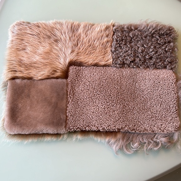 GENUINE SHEARLING PATCHWORK CLUTCH BAG-LARGE SLOUCHY MADE IN THE UK - Picture 2 of 10